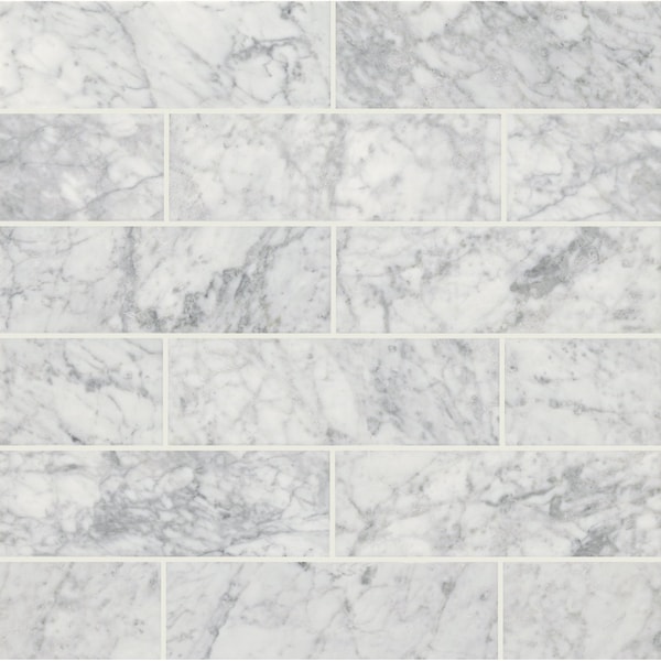 Msi Arabescato Carrara 4 In. X 12 In. Honed Marble Floor And Wall Tile, 15PK ZOR-NS-0036 - main